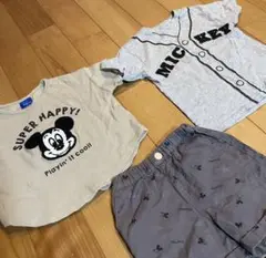 Disney ミッキーマウス Tシャツとショートパンツセット 100