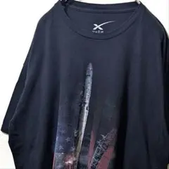 スペースX デカロゴ Tシャツ ブラック 黒 XL 古着