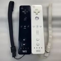 Wiiリモコン白黒　ストラップ付き2個セット