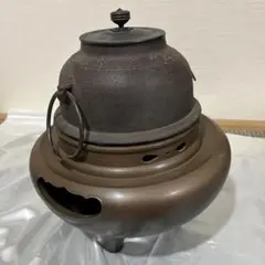 白緑　風炉釜　　菊池浄慶　　筒竹地もん 白緑様専用 風炉釜 菊池浄慶 筒竹地もん （風炉釜 菊池浄慶 筒竹