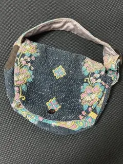 刺し子 ハンドバッグ ミナ パッチワーク　古布　藍染 カンタキルト
