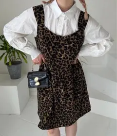 lanan select レオパードワンピース