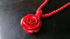 【新品】** 赤薔薇ネックレス **41cm