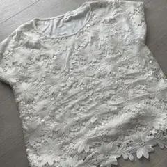【美品】loytaa Tシャツ ホワイト 花柄 レース