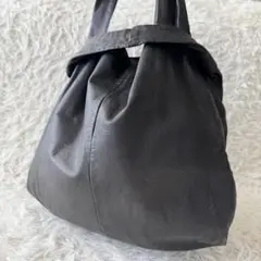 【レン】レジブクロ　トートバッグ 黒　ブラック ヤギ革