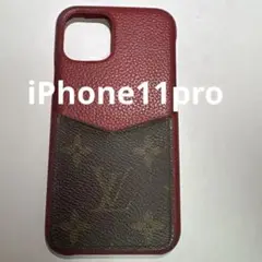 ルイヴィトン iPhone11Pro ケース レッド