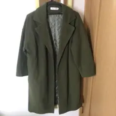 ロングコート カーキ 緑 グリーン スリット
