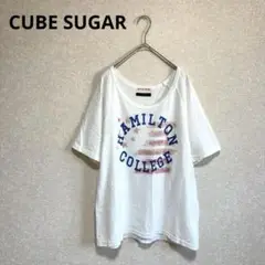 CUBE SUGAR キューブシュガー プリントTシャツ カットソー 白 M