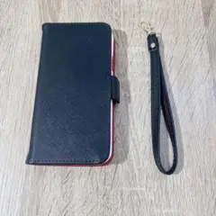 iPhoneアイフォンスマホケースカバー手帳型黒赤
