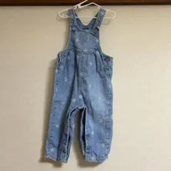 baby GAP デニムオーバーオール　花の刺繍