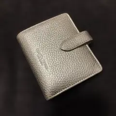 シルバー レザー 二つ折り財布