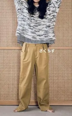 美品　YENN イエン　ステップヘムチノパンツ　36