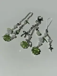 ハンドメイド 四葉のクローバー チャームセット