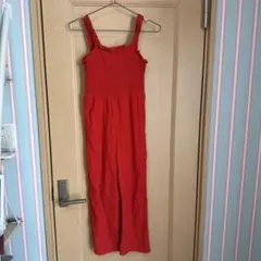 H&M レッド ストラップ付きジャンプスーツ US 10