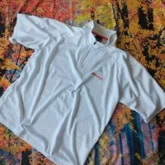 【Kaepa 】 ハイネックシャツ 半袖シャツ　メンズ　白　LL