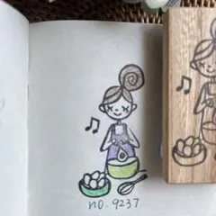 スタンプ　No. 9237卵をわる女の子