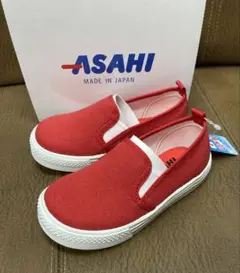 アサヒシューズ（19cm）キッズ 赤 レッド スリッポン 男の子 女の子