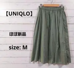 【UNIQLO】美品　綿100%　Mサイズ　ウエストゴム　ほぼ新品　裏地あり