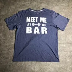 【ヴィンテージ】ビックロゴプリントTシャツ　インポート　ネイビー　古着ZSM5