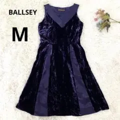 【即日配送】BALLSEY 切り替えワンピース ベロア×スエード ドレス 秋冬