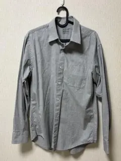 無印良品　洗いざらしブロード長袖シャツ　グレー
