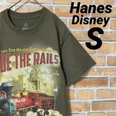 Hanes Disney 電車 ミッキーマウス ヴィンテージ風 半袖 Tシャツ