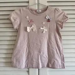 エニィファムピンク Tシャツ 半袖 カットソー リボン さくらんぼ 130
