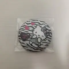 ハローキティ　グリッター缶バッジ　ゼブラ柄