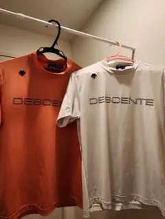 DESCENTE GOLF セット売り　オレンジ　ホワイト M　モックネック