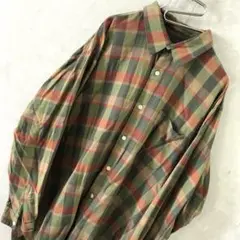 90s US古着 タータンチェック シャツ ヴィンテージ マルチ XL