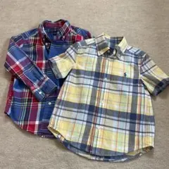 Ralph Lauren チェック柄長袖シャツ 3T 半袖シャツ3T