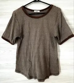 半袖ニット 半袖リブカットソー ボーダー スタディオクリップ