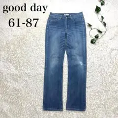 good day グッドデイ ストレートデニム ブルー 穴あり