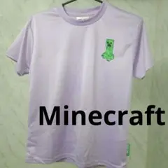 Minecraft クリーパー Tシャツ 薄紫サラサラ夏物子ども服トップス男女兼