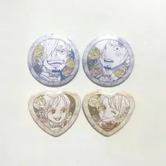 ワンピース　サンジのここがオールブルーだ　ハート缶バッジ　サンジ ナミ セット
