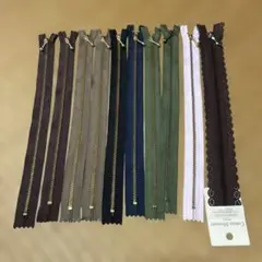 玉付きファスナー10本 30cm アースカラー8本 ピンク レースファスナー