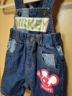 【ほぼ新品】Mickey デニムオーバーオール 80cm
