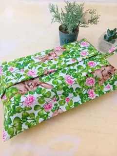 ボックスティッシュカバー(うさぎさんのかくれんぼピンク)