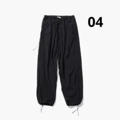 新品 ATON 定番 HAND DYED ナイロン オーバーパンツ 04 黒