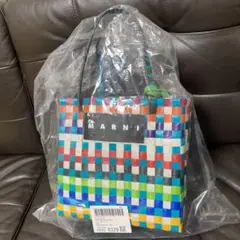 マルニマーケット ミニバスケット ブルーミックス MARNI MARKET