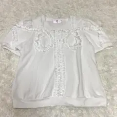 美品　ジルパープル　jil purple リボンフリル　Tシャツ