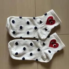 水玉模様とハートの靴下
