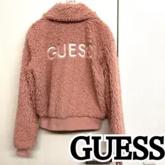 GUESS 刺繍ロゴ ボアジャケット フェイクファージャケット