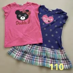 ミキハウス ダブルビー半袖Tシャツ＆ワンピース2枚セット
