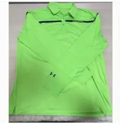 UNDER ARMOUR 蛍光グリーン 長袖ポロシャツ