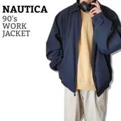 【NAUTICA】ワークジャケット ネイビー XL 90s 小文字タグ