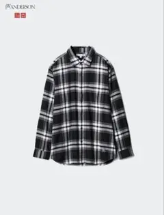 UNIQLO JWA フランネルシャツ/チェック XL ブラック
