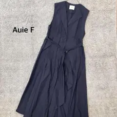 【Auie F】アウィーエフ スキッパー ノースリーブワンピース ネイビー