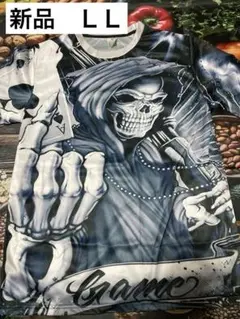 骸骨デザイン Tシャツ アメリカM(日本ＬＬサイズ) MH