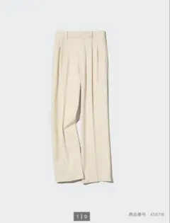 【美品】ユニクロ タックワイドパンツ ベージュ Sサイズ